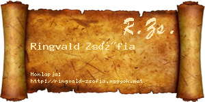 Ringvald Zsófia névjegykártya